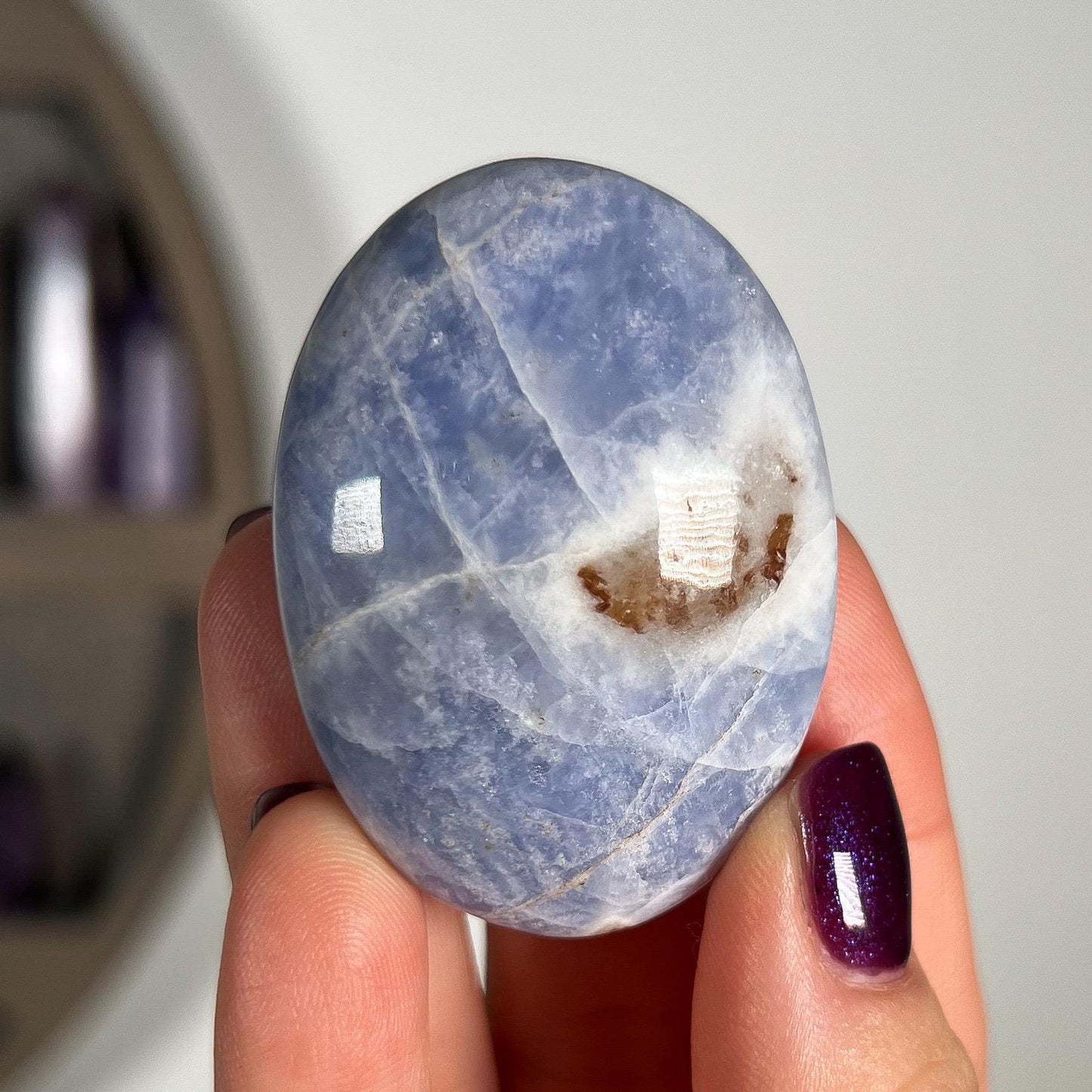 Hackmanite Quartz Palm Stone