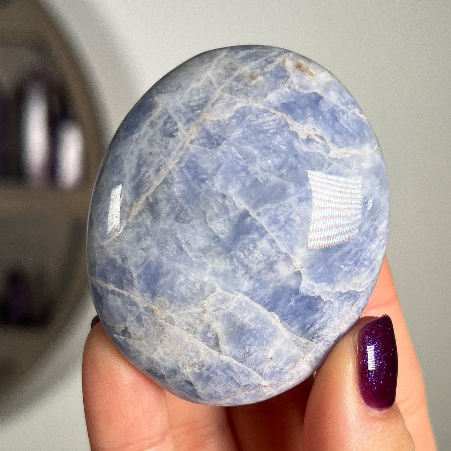 Hackmanite Quartz Palm Stone