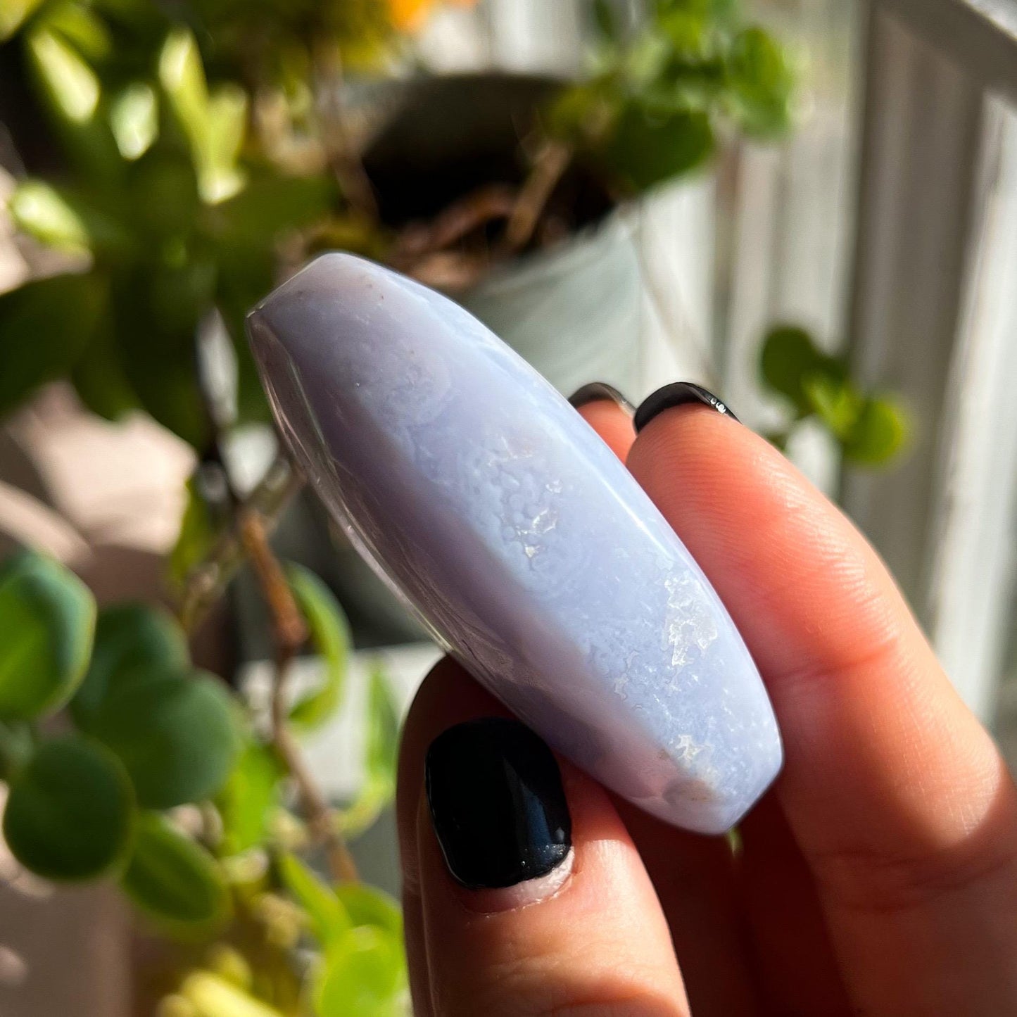 Druzy Blue Lace Agate Moon