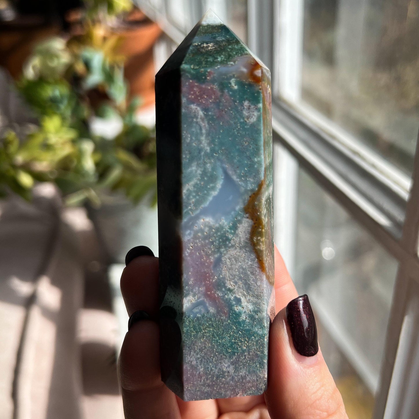 Ocean Jasper Chalcedony Tower