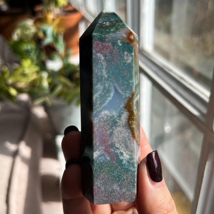 Ocean Jasper Chalcedony Tower