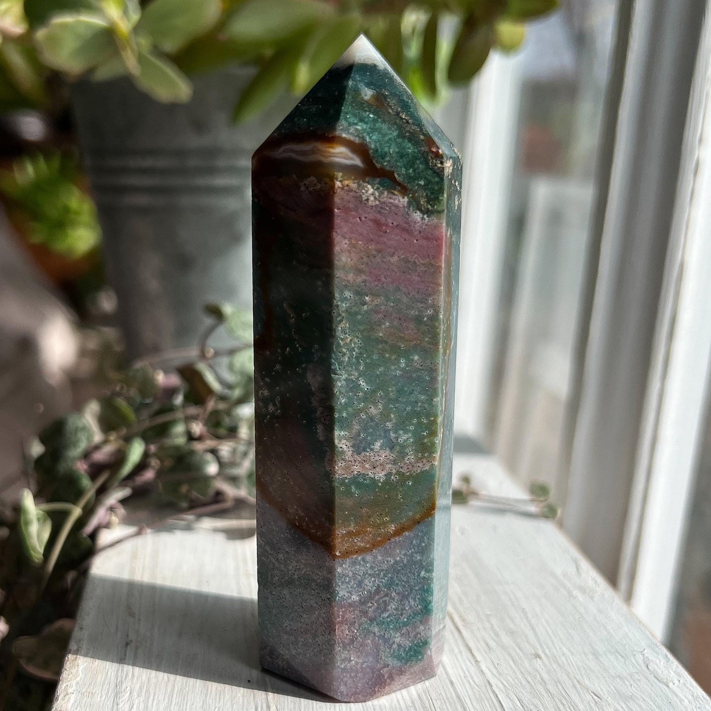Ocean Jasper Chalcedony Tower