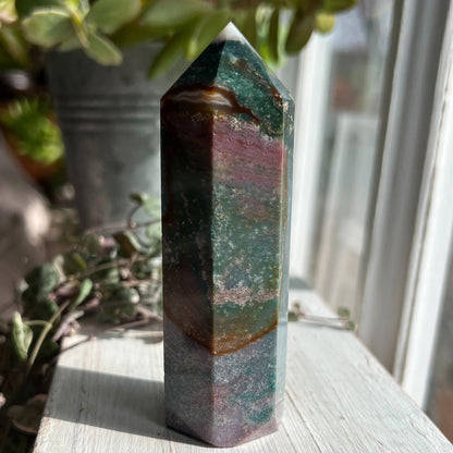 Ocean Jasper Chalcedony Tower