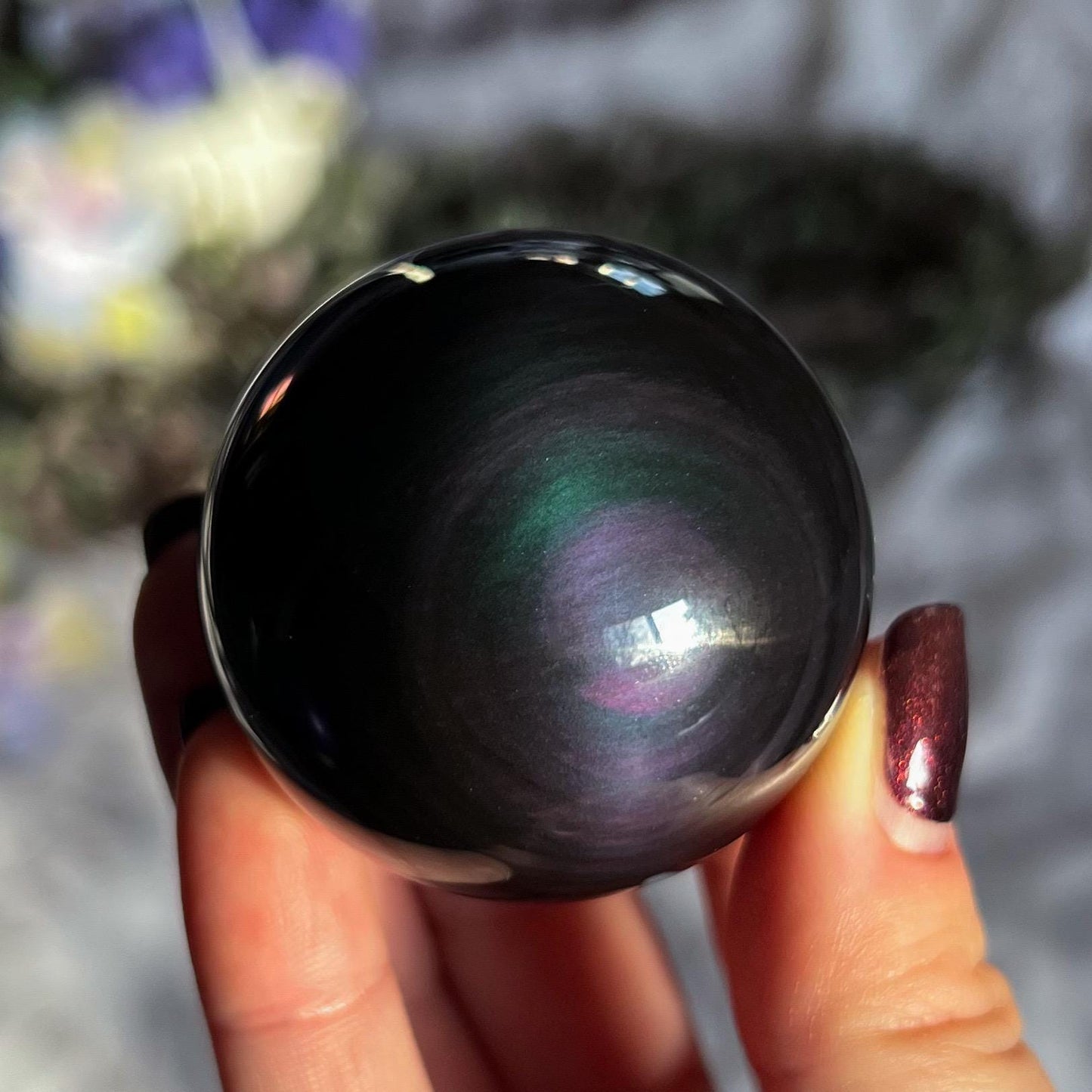 Rainbow Obsidian Sphere