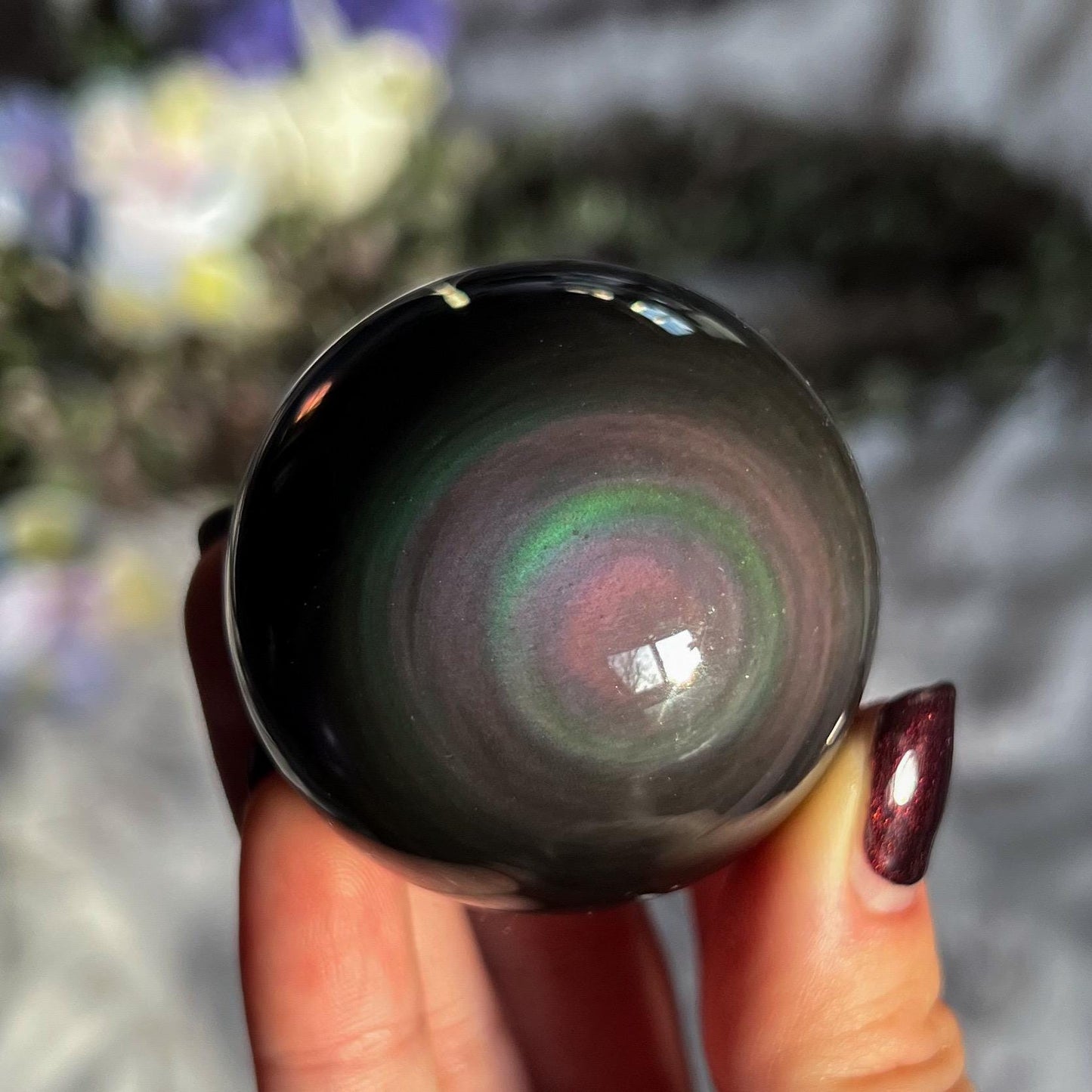 Rainbow Obsidian Sphere