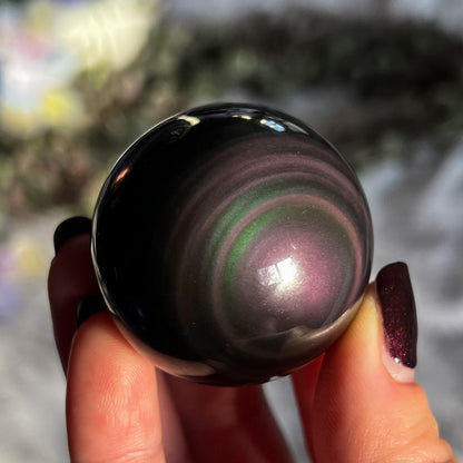 Rainbow Obsidian Sphere