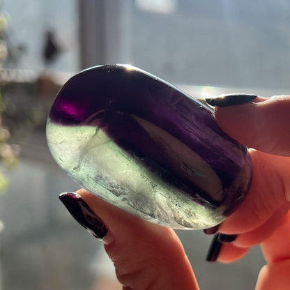 Pink Rainbow Fluorite Palm Stones