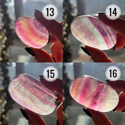 Pink Magenta Fluorite Palm Stones
