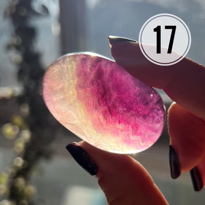Pink Magenta Fluorite Palm Stones
