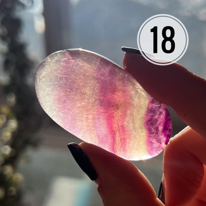 Pink Magenta Fluorite Palm Stones