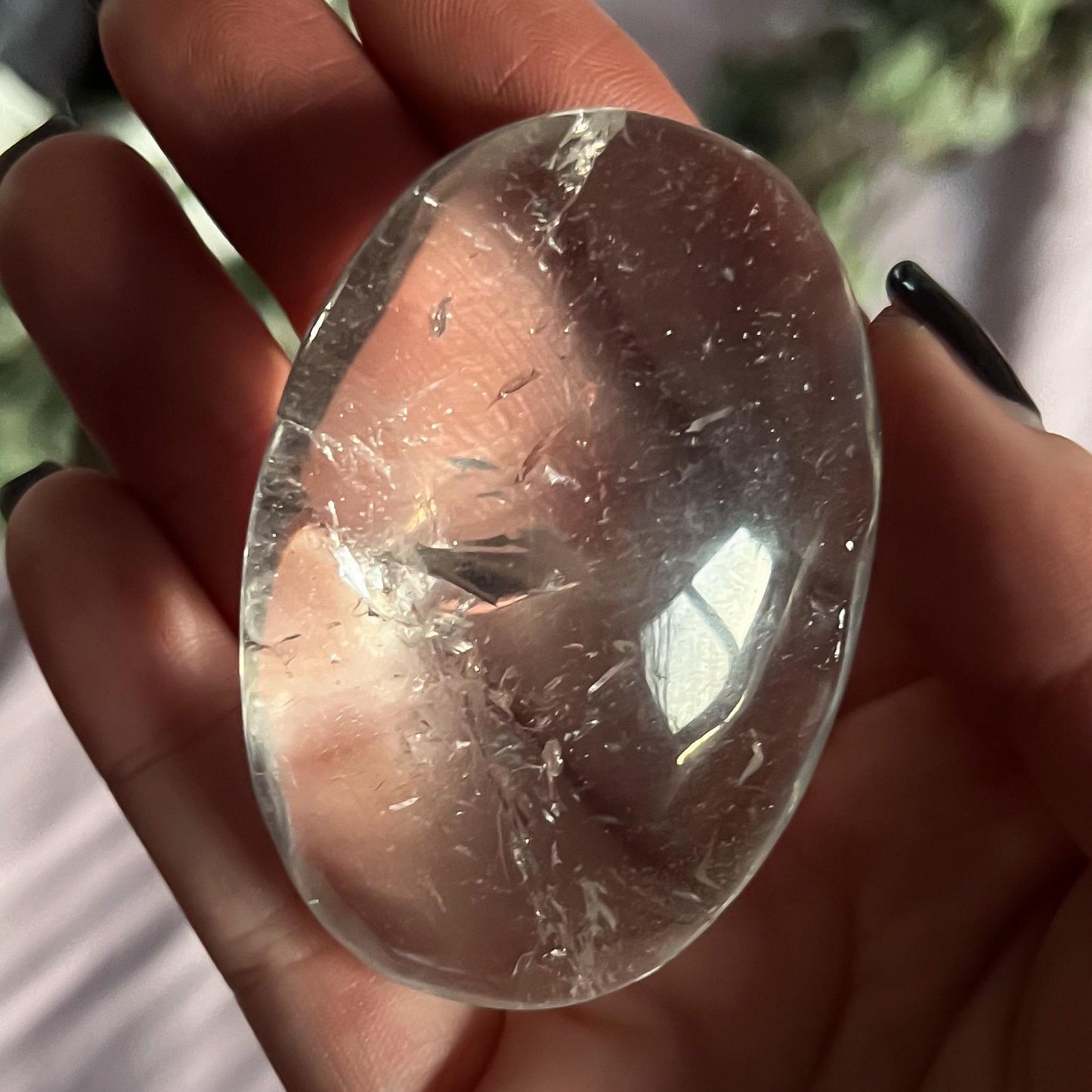 Clear Quartz Palm Stones