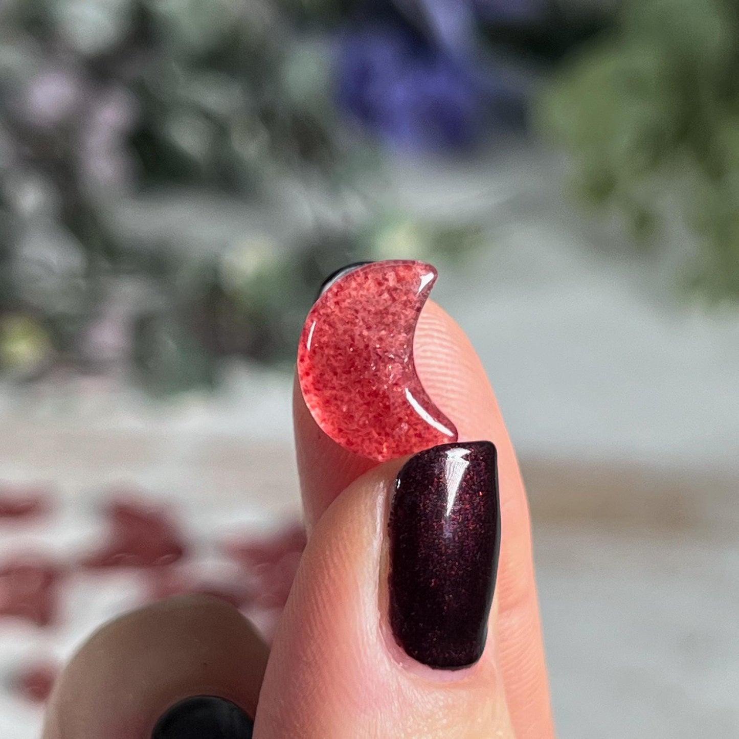 Red Tanzberry Quartz Moons
