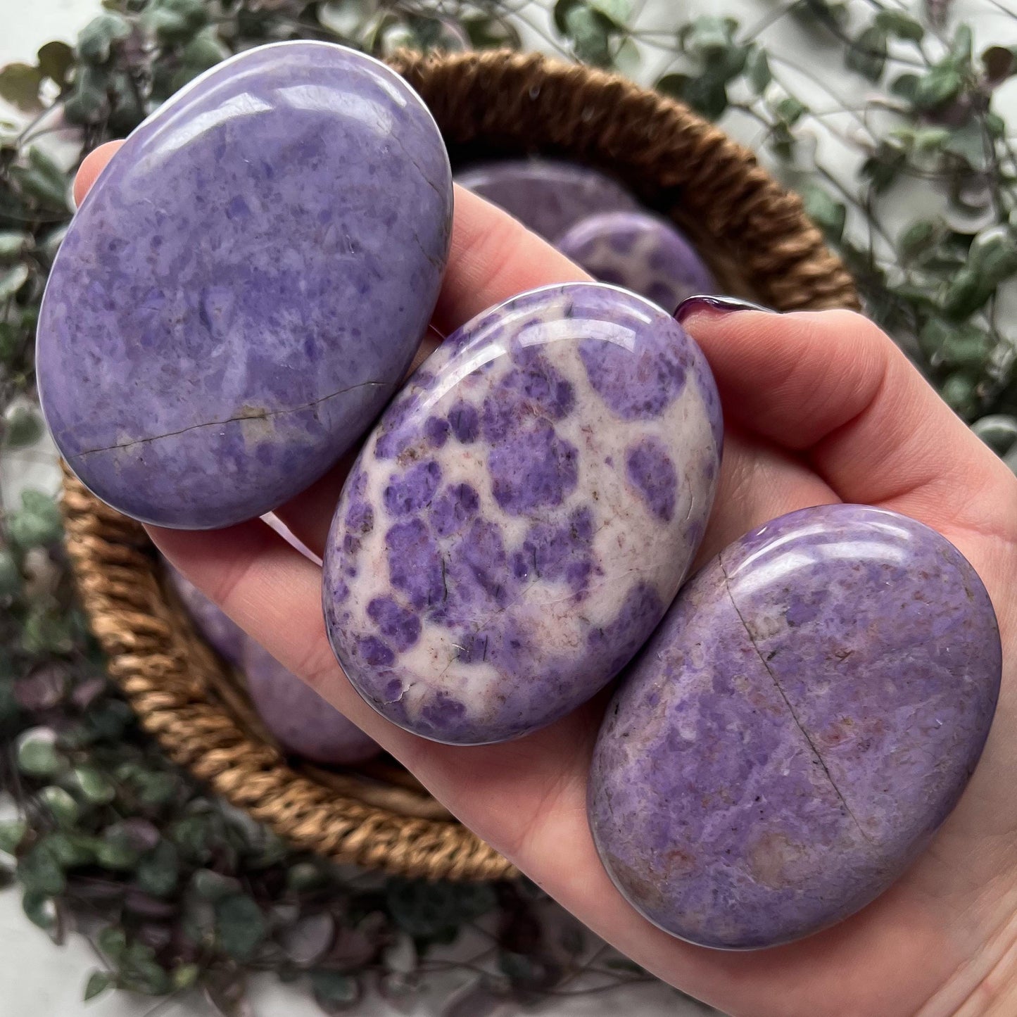 Lavender Jade Palm Stones
