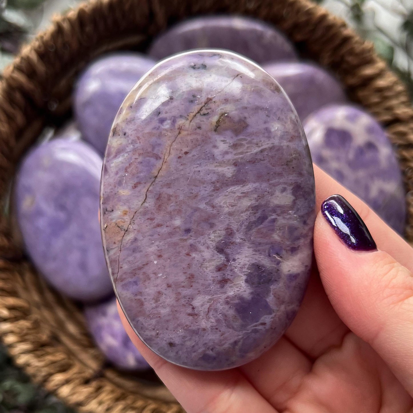 Lavender Jade Palm Stones