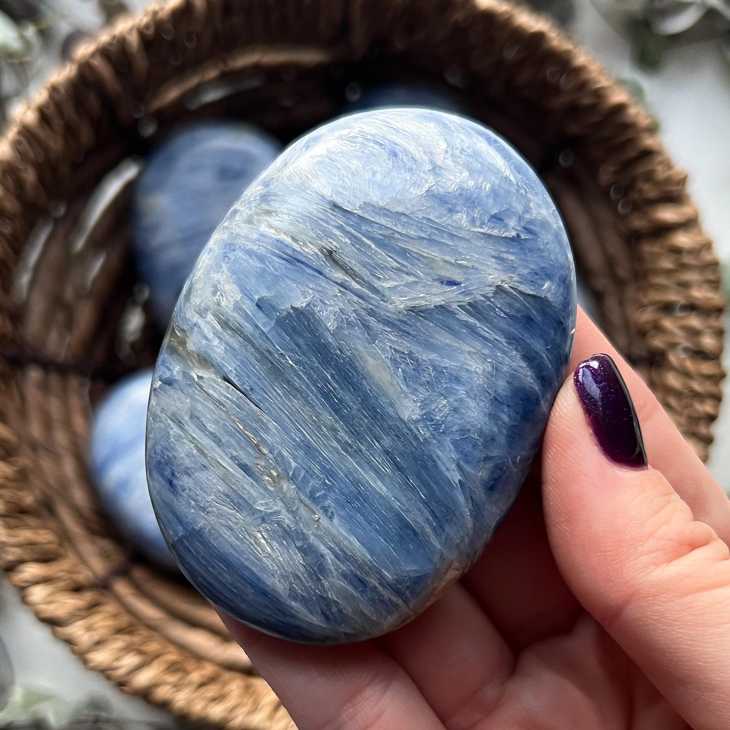 Blue Kyanite Palm Stones
