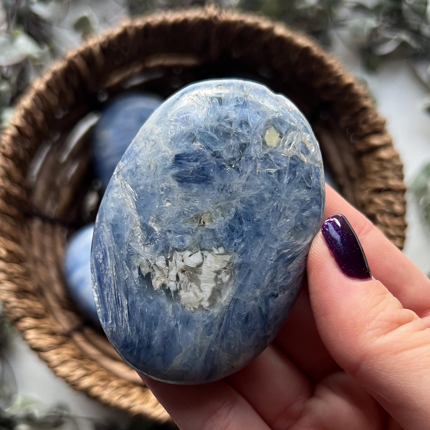 Blue Kyanite Palm Stones