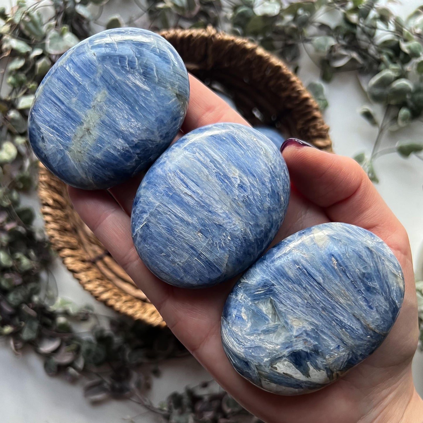 Blue Kyanite Palm Stones