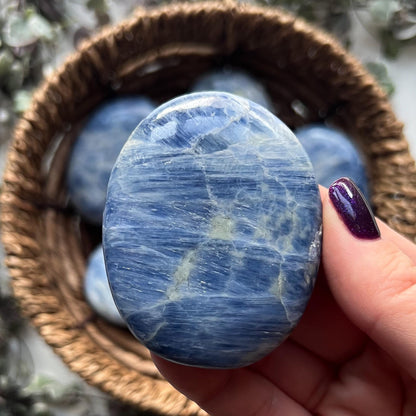 Blue Kyanite Palm Stones