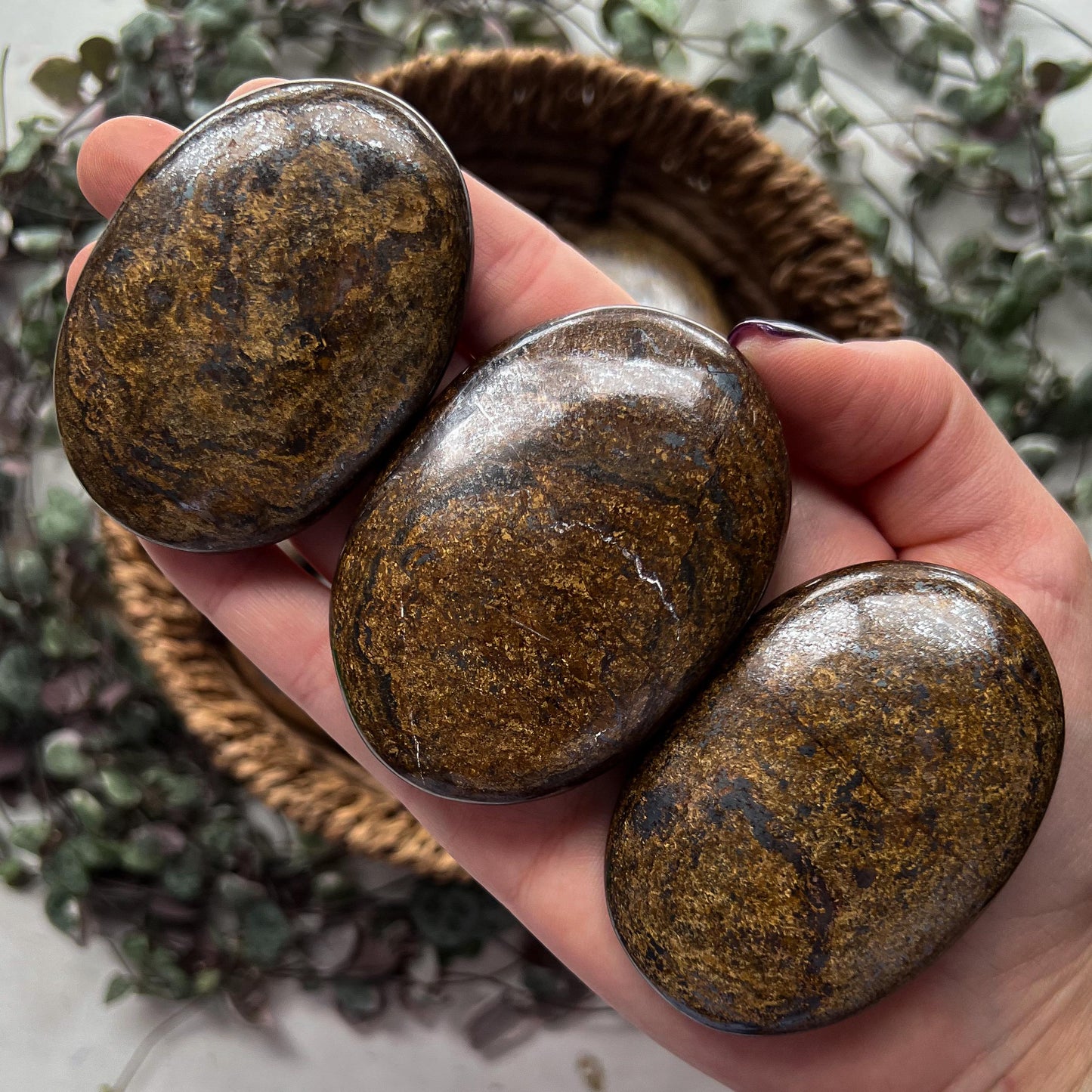 Bronzite Palm Stones