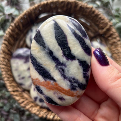 Purple Fluorite Calcite Palm Stones