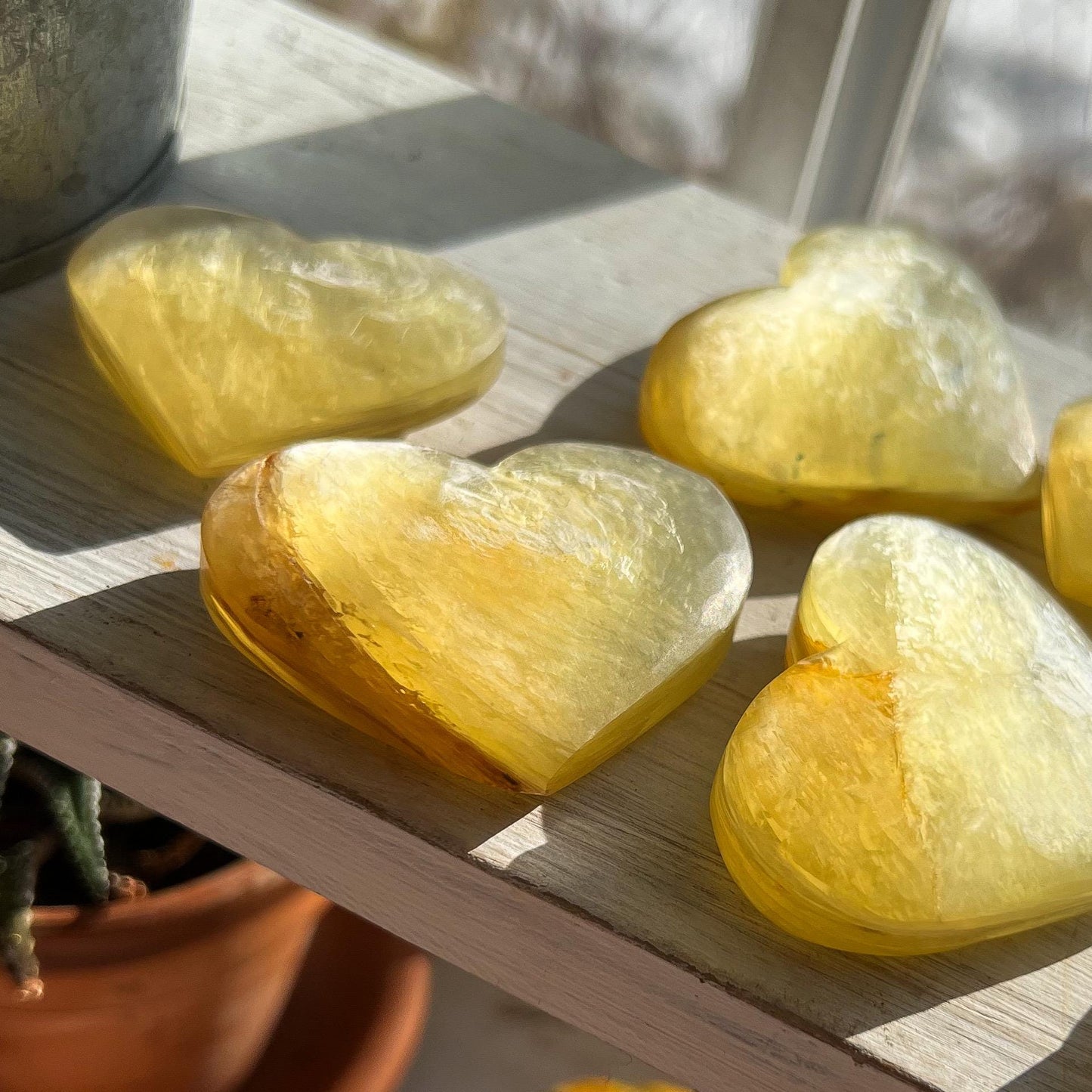 Yellow Muscovite Hearts