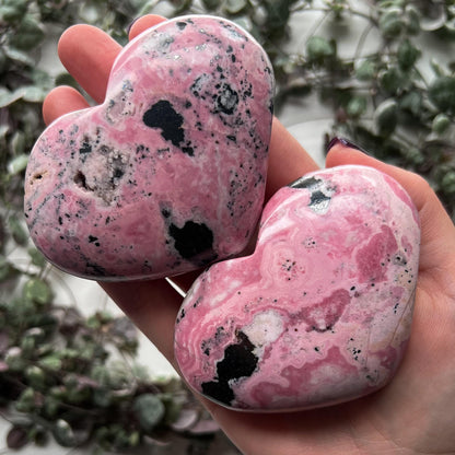 Standing Rhodonite Heart