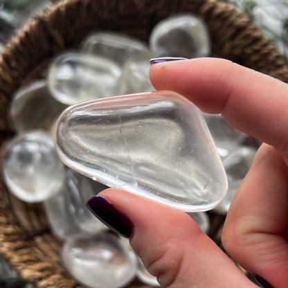 Clear Optical Calcite Palm Stones