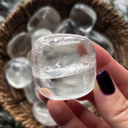Clear Optical Calcite Palm Stones
