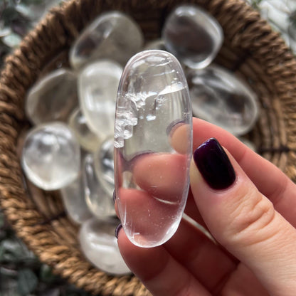 Clear Optical Calcite Palm Stones