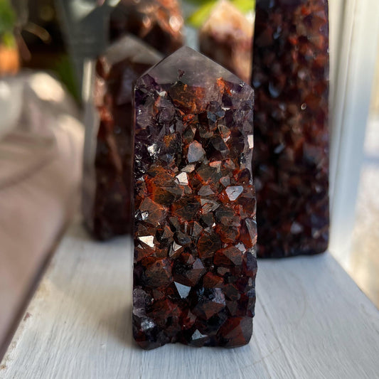 Amethyst Hematite Geode Tower