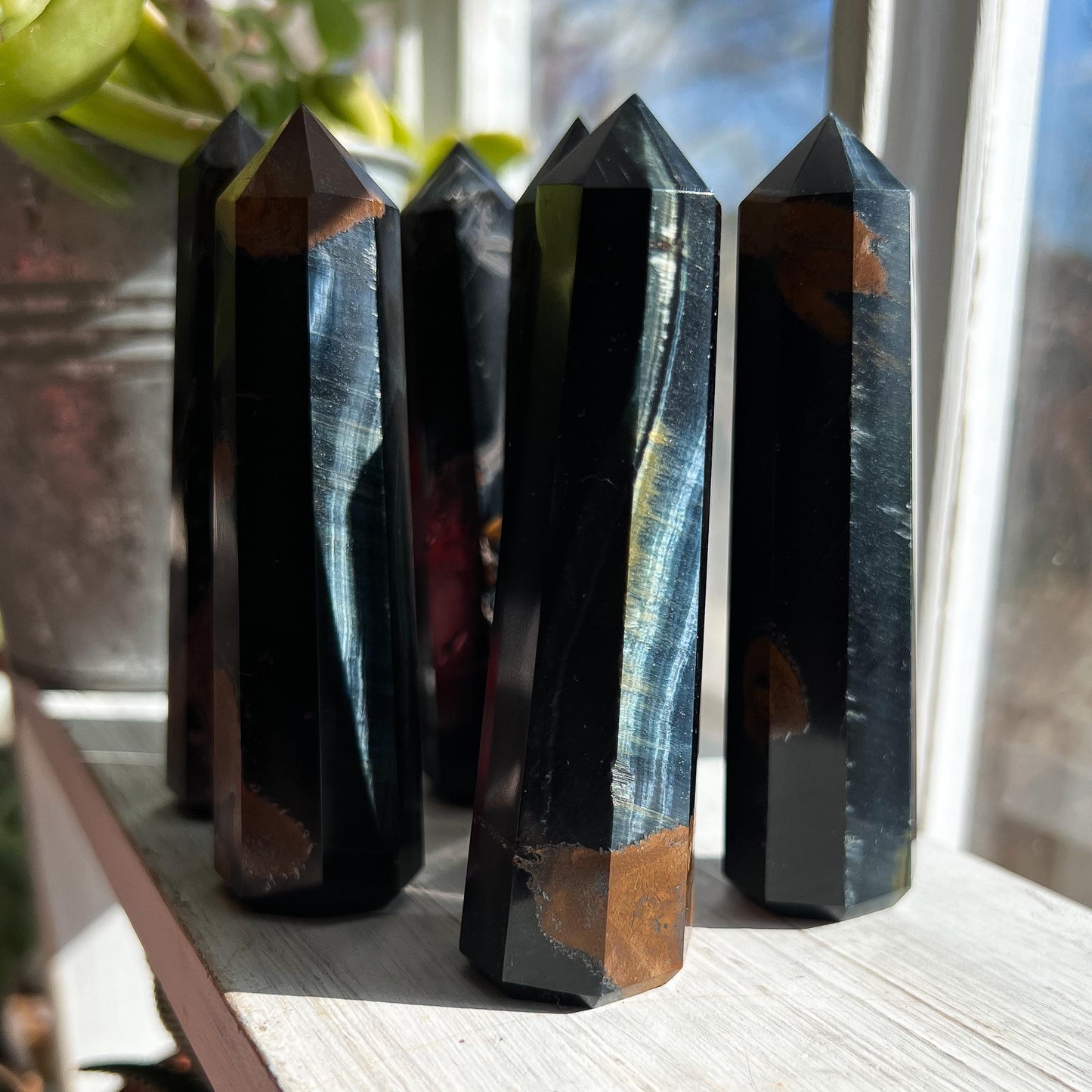 Blue Tigers Eye Obelisks