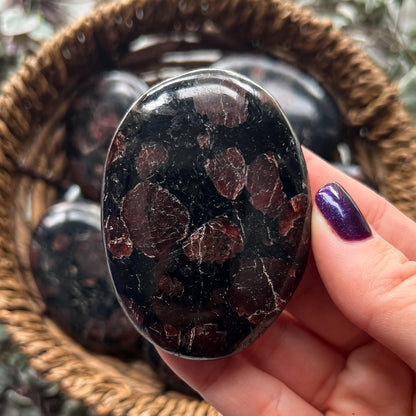 Garnet Mica Palm Stone