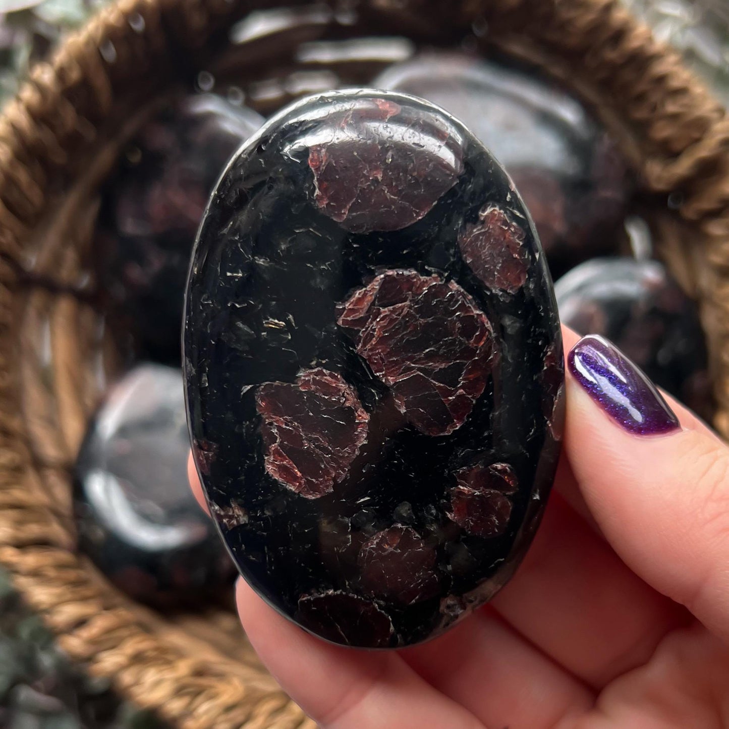 Garnet Mica Palm Stone