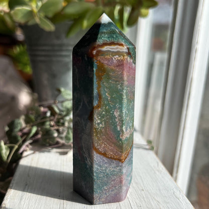 Ocean Jasper Chalcedony Tower