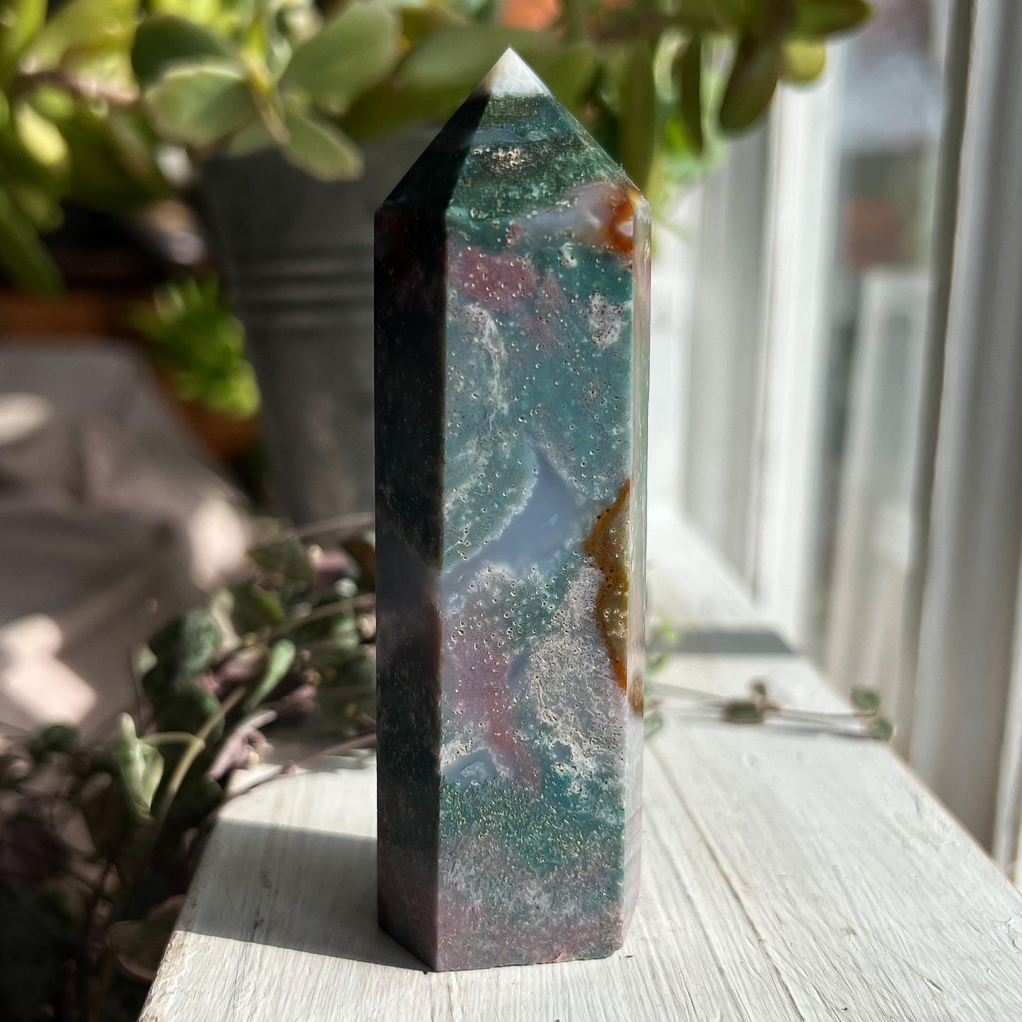 Ocean Jasper Chalcedony Tower