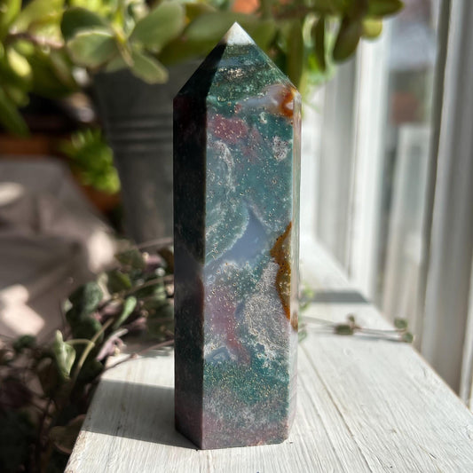 Ocean Jasper Chalcedony Tower