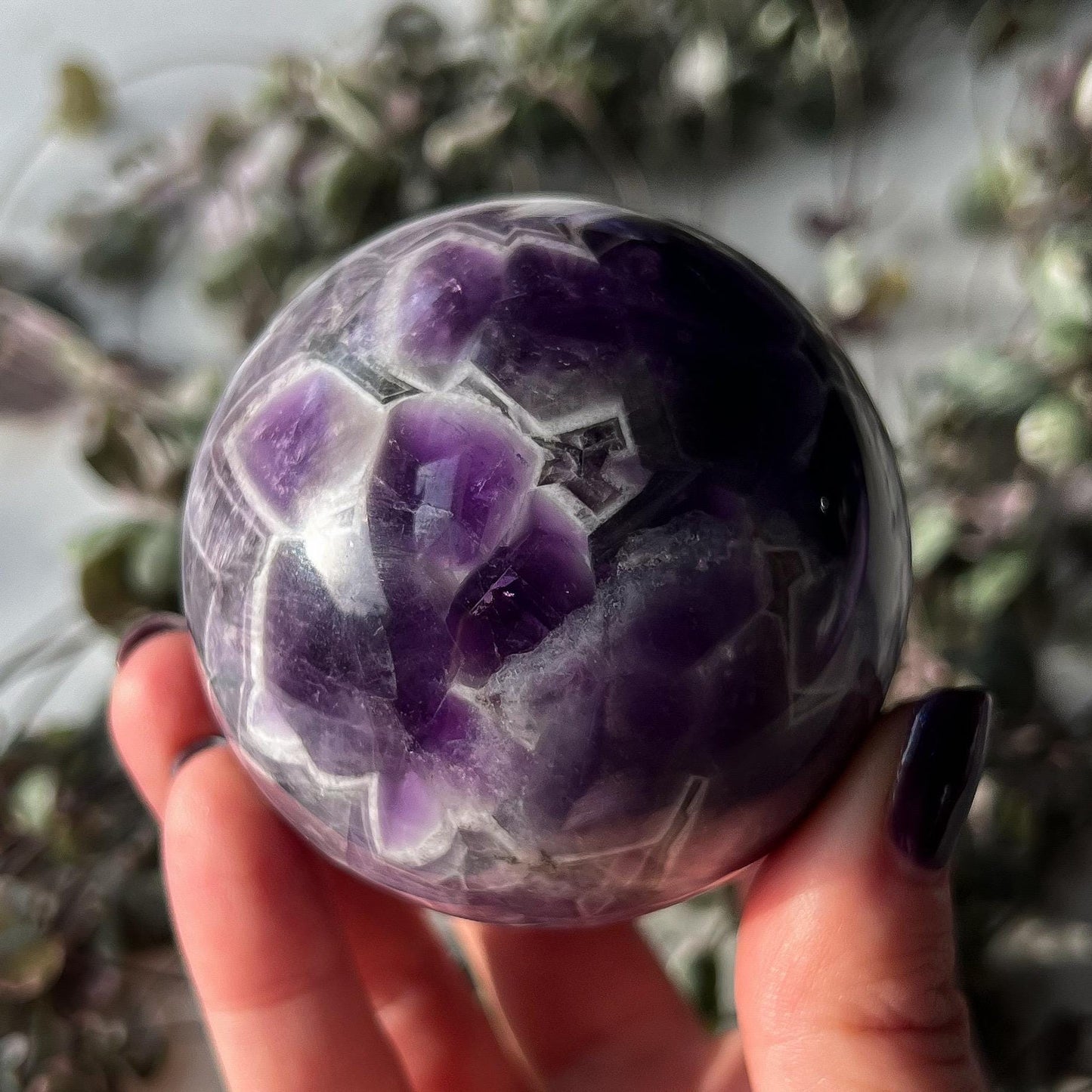 Chevron Amethyst Sphere