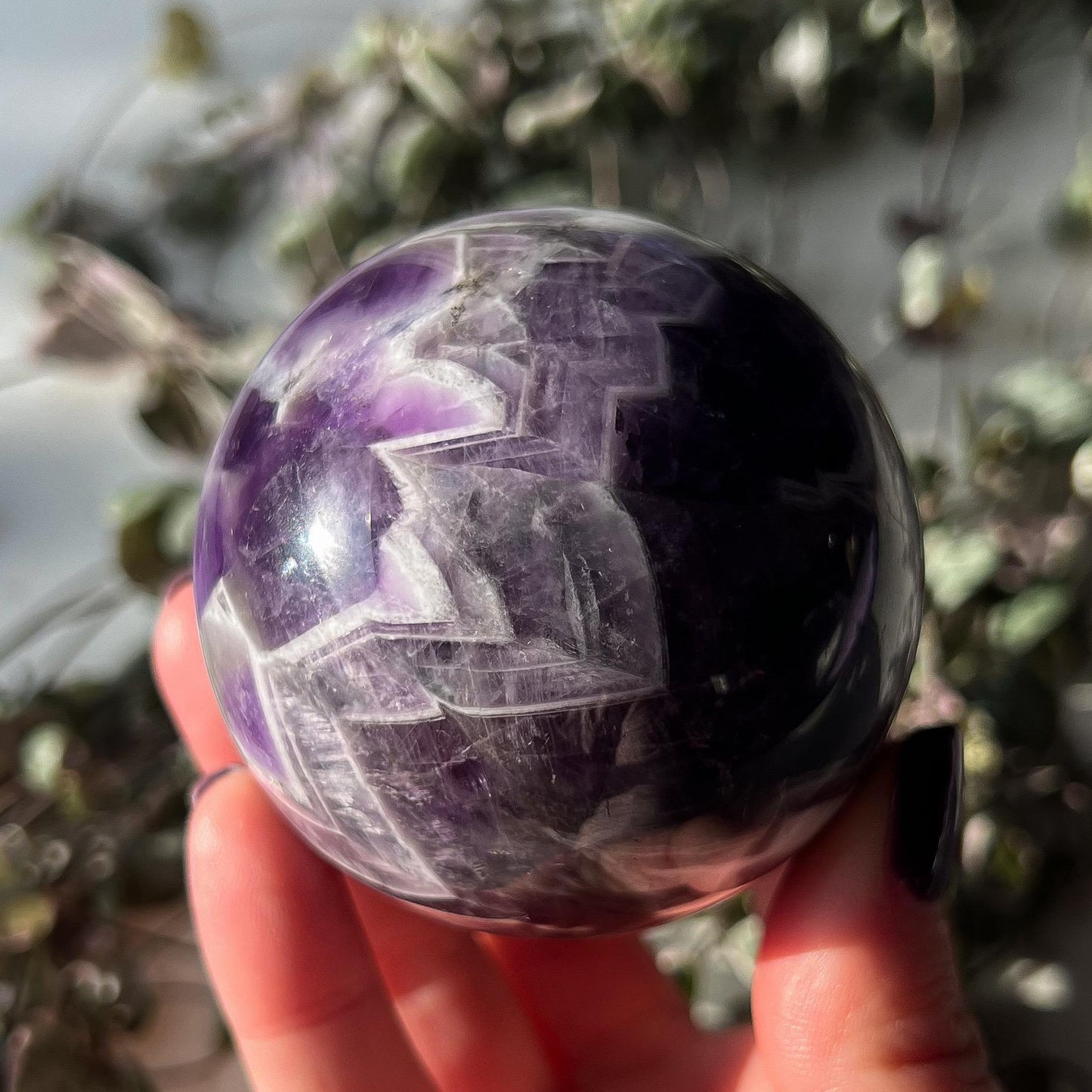 Chevron Amethyst Sphere