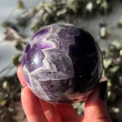Chevron Amethyst Sphere