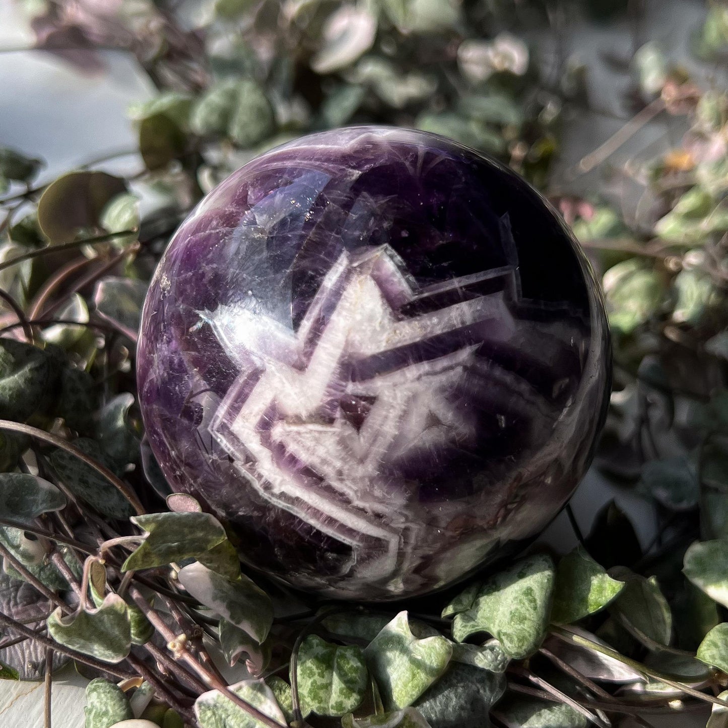 Chevron Amethyst Sphere
