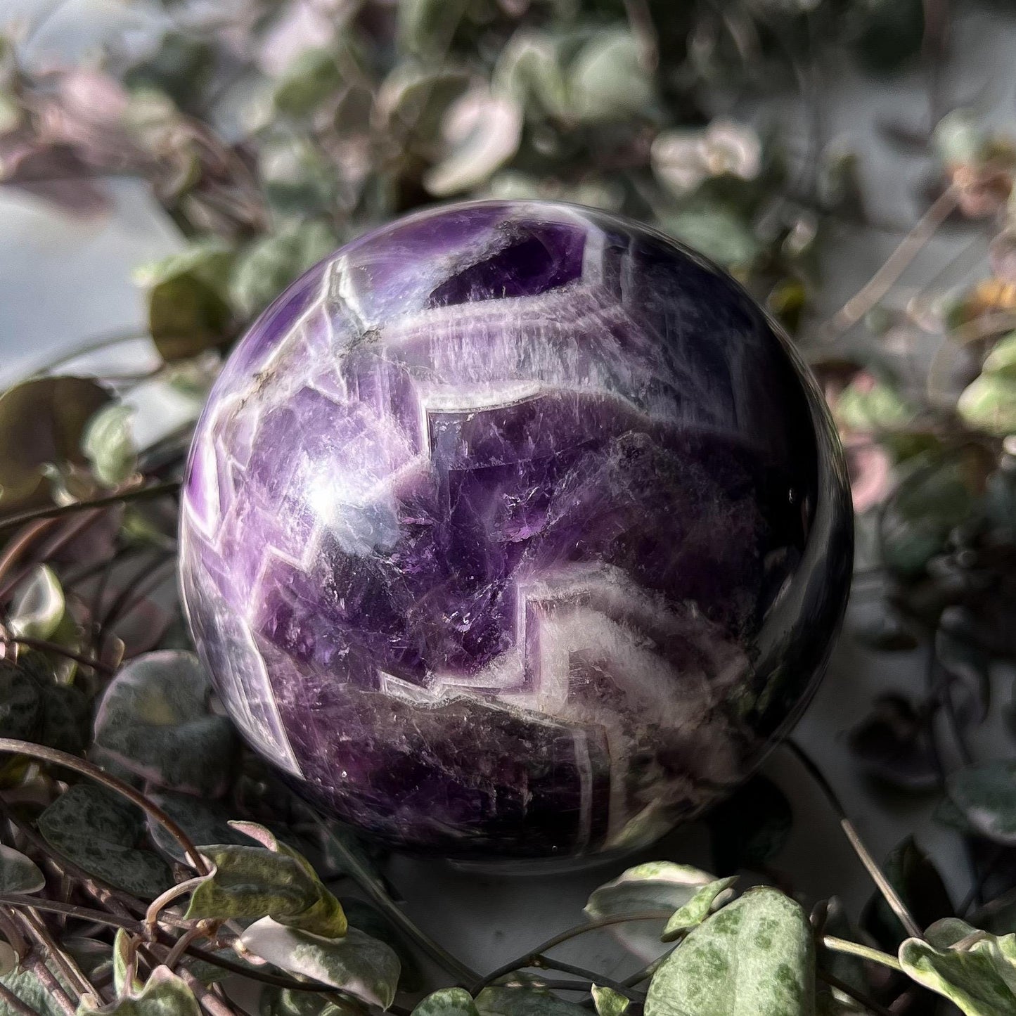 Chevron Amethyst Sphere