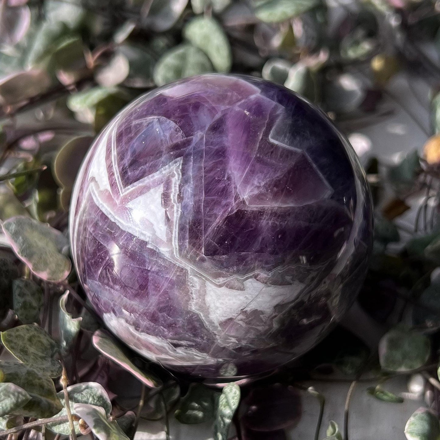 Chevron Amethyst Sphere