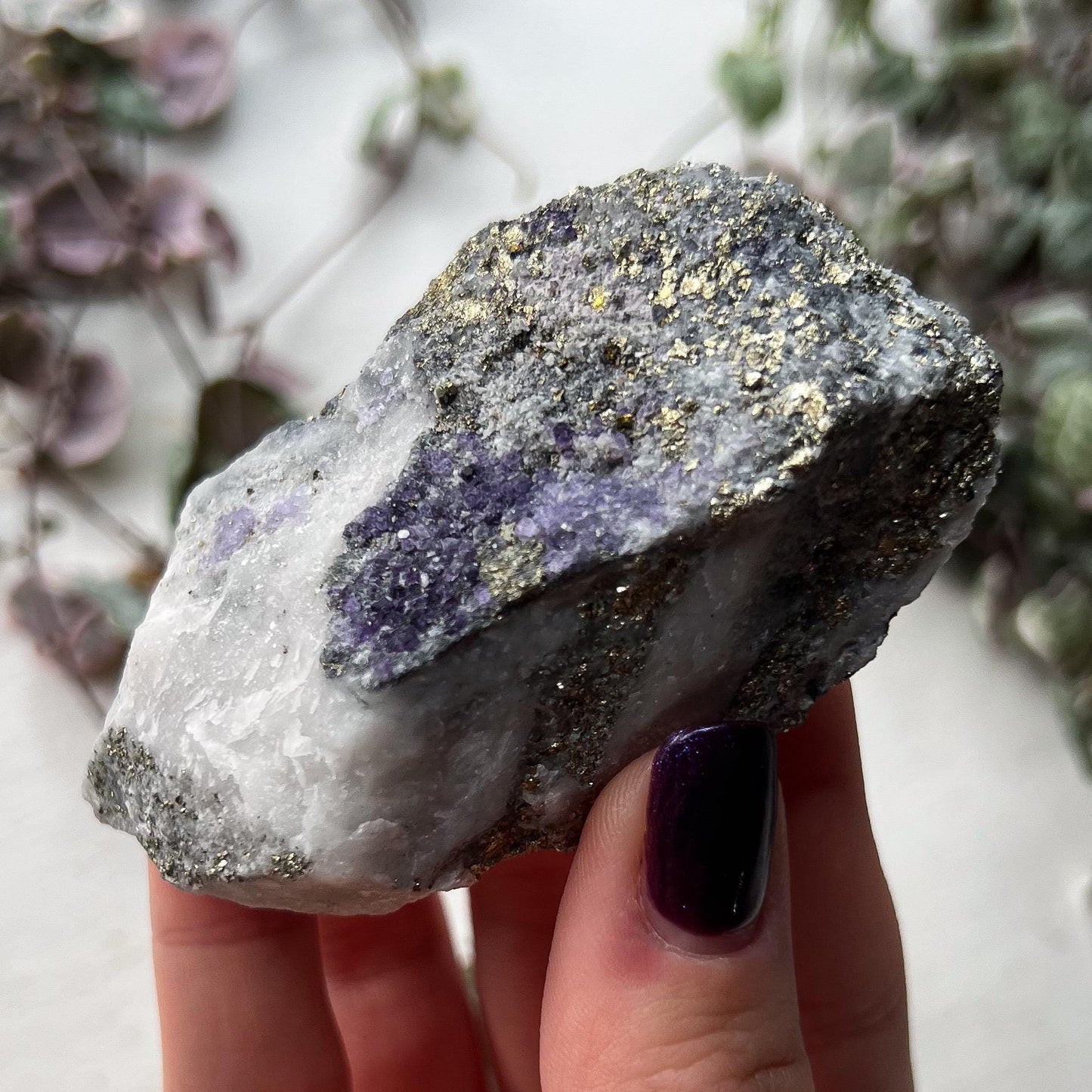 Purple Fluorite Quartz Pyrite