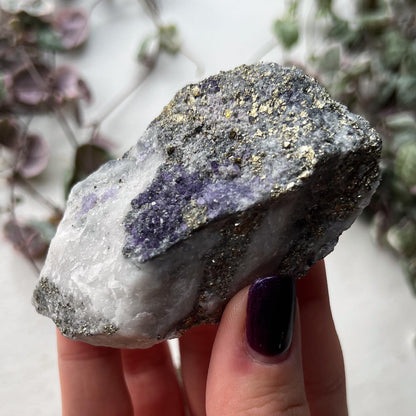 Purple Fluorite Quartz Pyrite