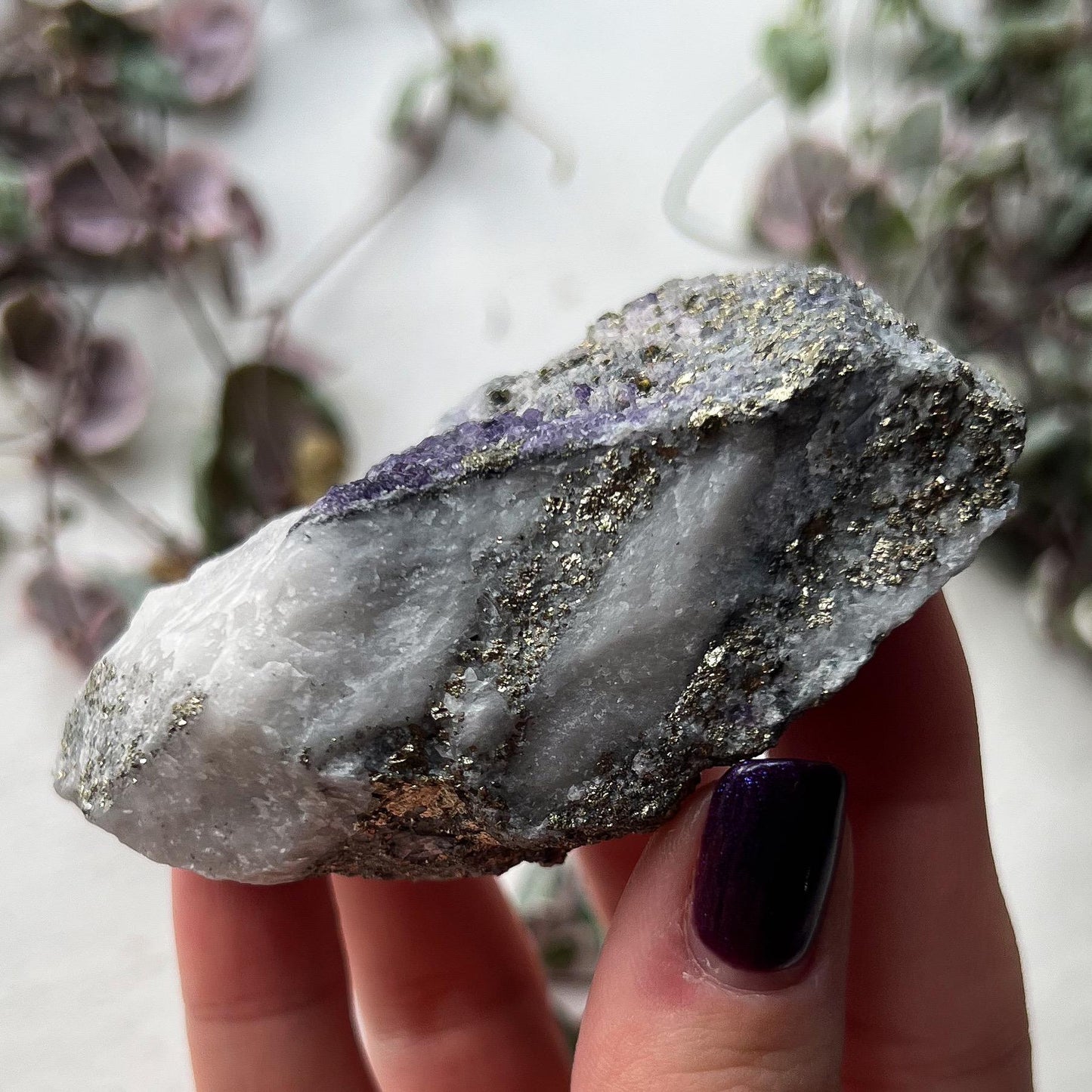 Purple Fluorite Quartz Pyrite