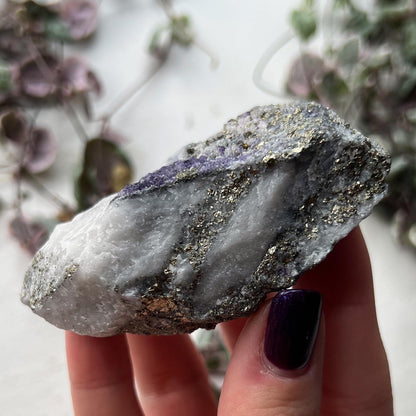 Purple Fluorite Quartz Pyrite