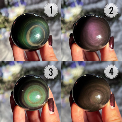 Rainbow Obsidian Sphere