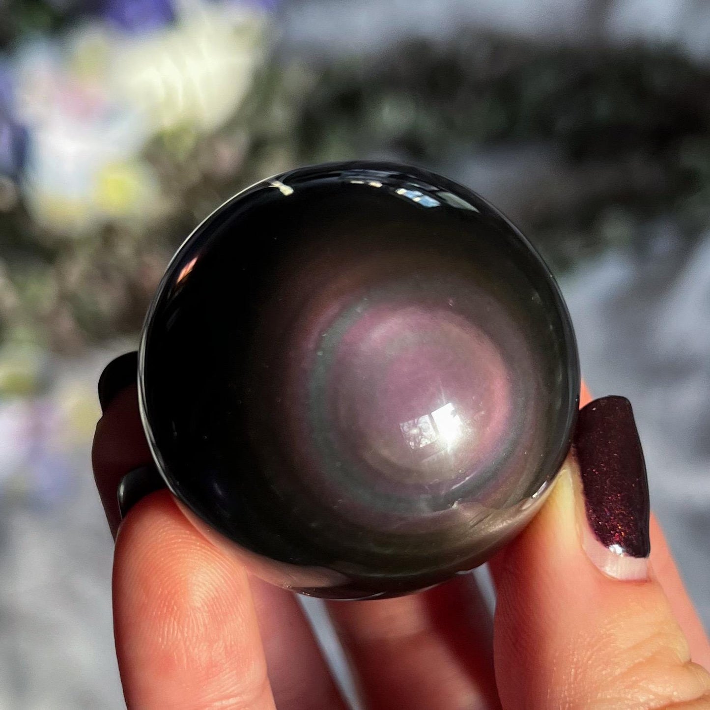 Rainbow Obsidian Sphere