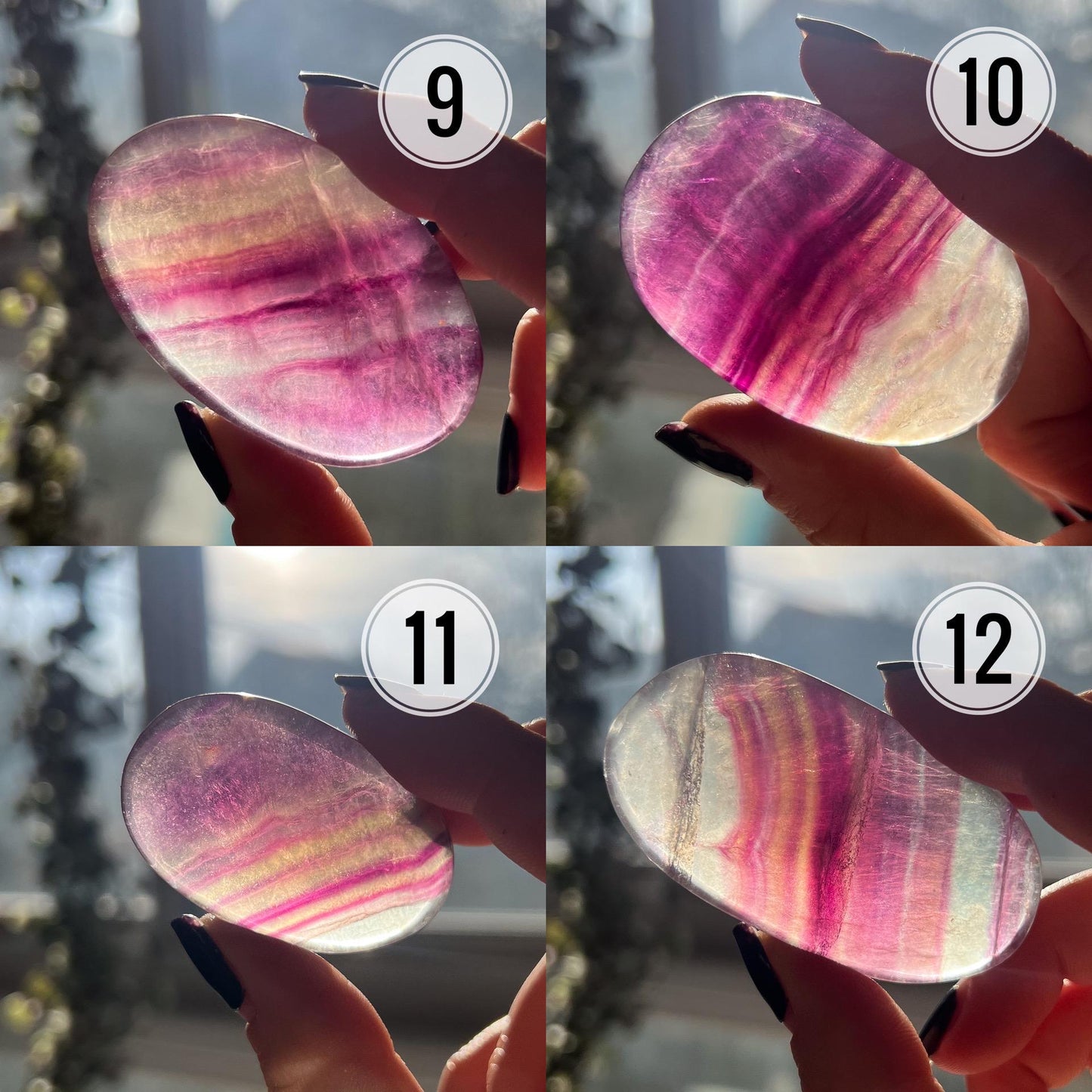Pink Magenta Fluorite Palm Stones