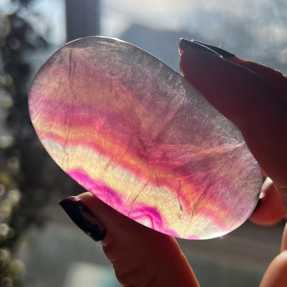 Pink Magenta Fluorite Palm Stones